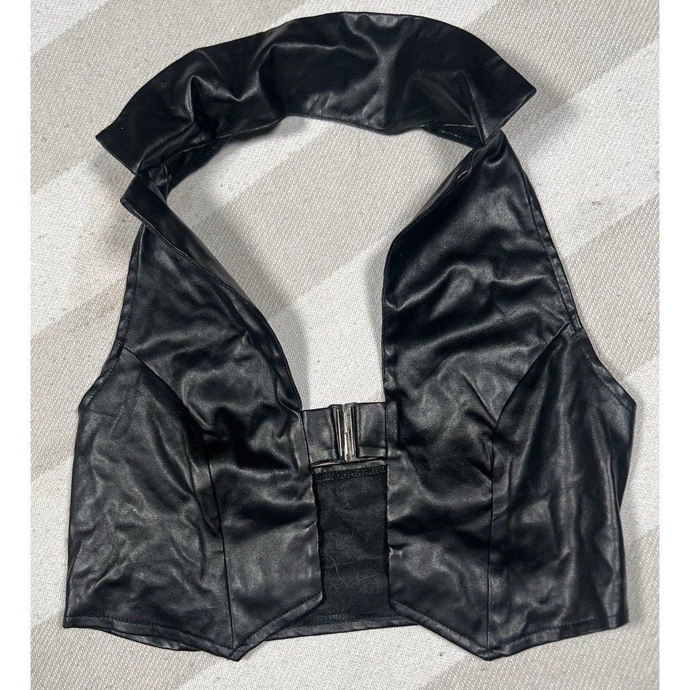 Shein Cropped Vest Top Women's Size Medium Black‎ Front Clip Sleeveless